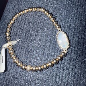 Kendra Scott Gold Beaded Bracelet with MOTHER OF PEARL Opalescent Stone